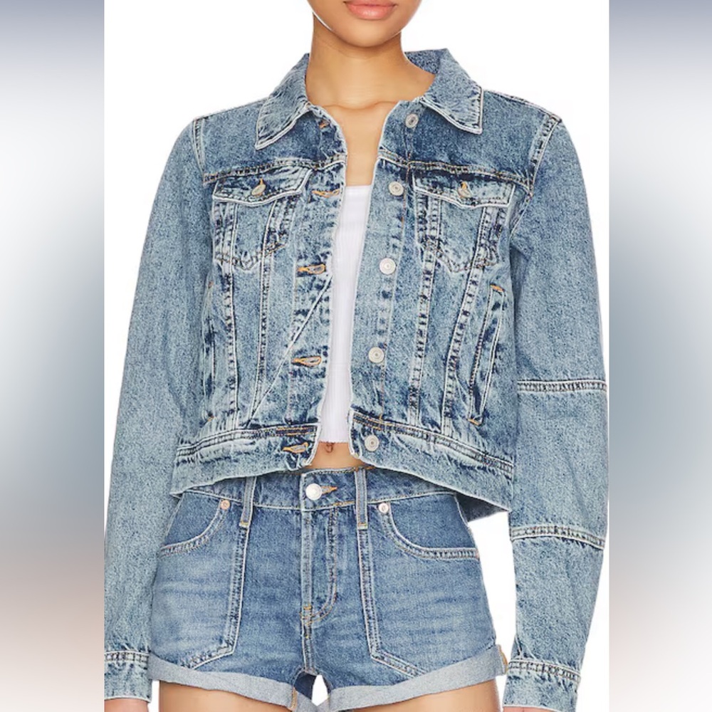 We The Free Rumors Denim Jacket in Light Indigo Size XS